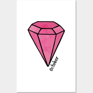 October Pink Sapphire Birthstone Posters and Art